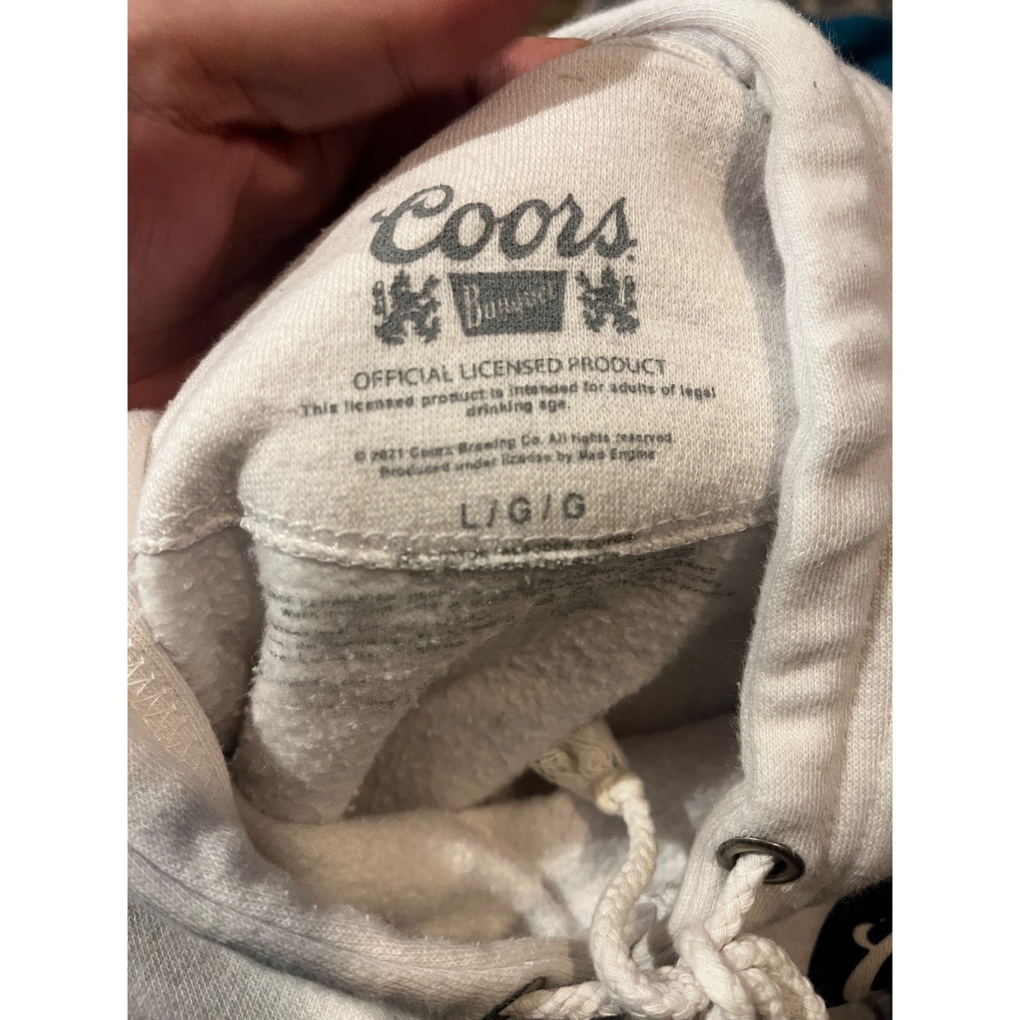 Coors Light White Pullover Sweater Hoodie Size L