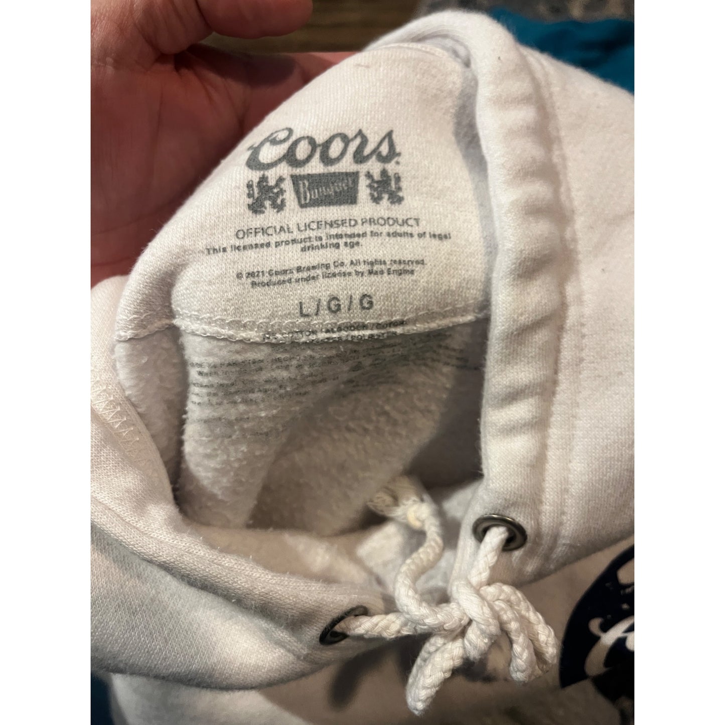 Coors Light White Pullover Sweater Hoodie Size L