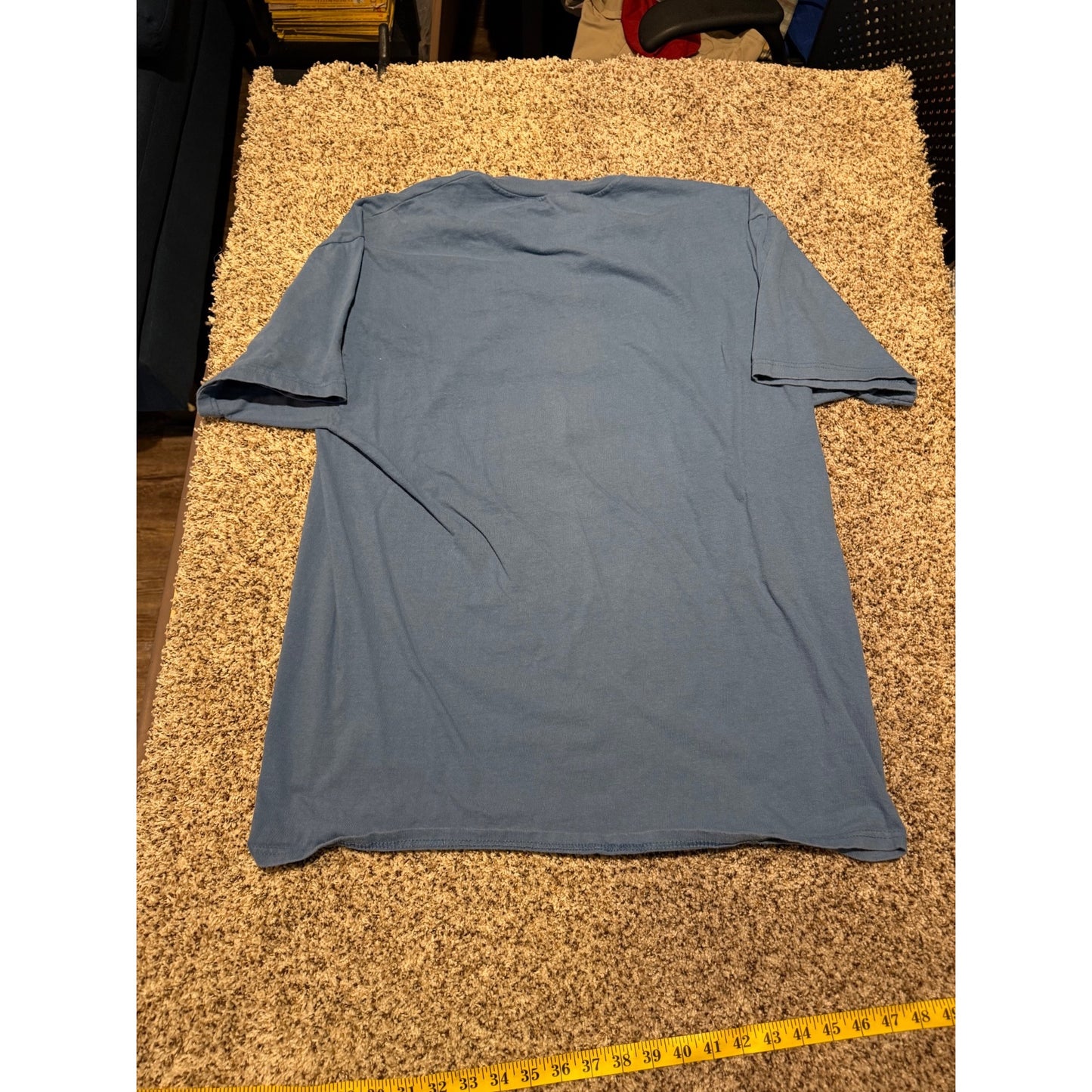 Vintage Hanes Texas Longhorn Skull Graphic T-Shirt Men's XL Blue Western Tee