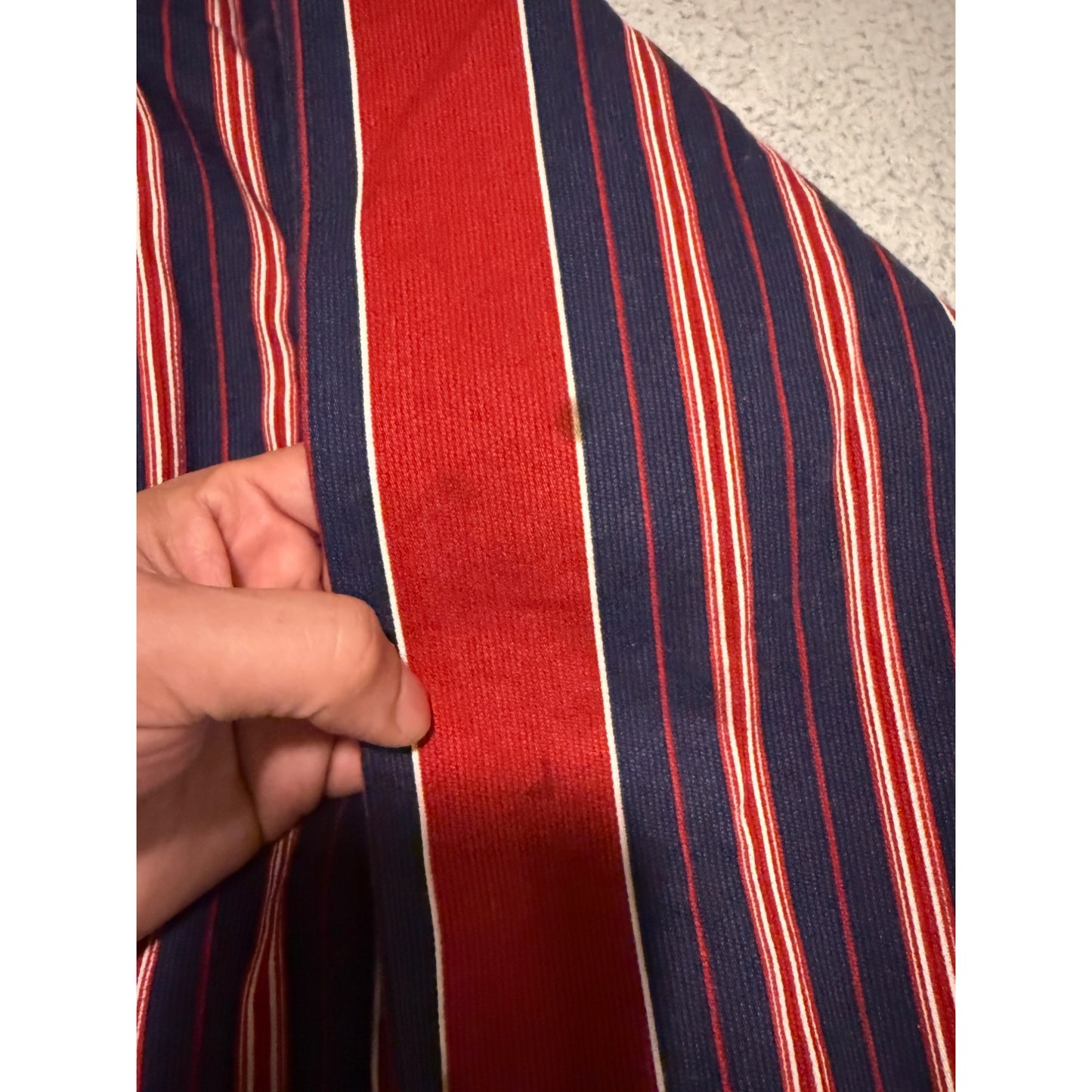 Vintage 90s Tommy Hilfiger Mens Striped Red Blue Long Sleeve Button Down Shirt L