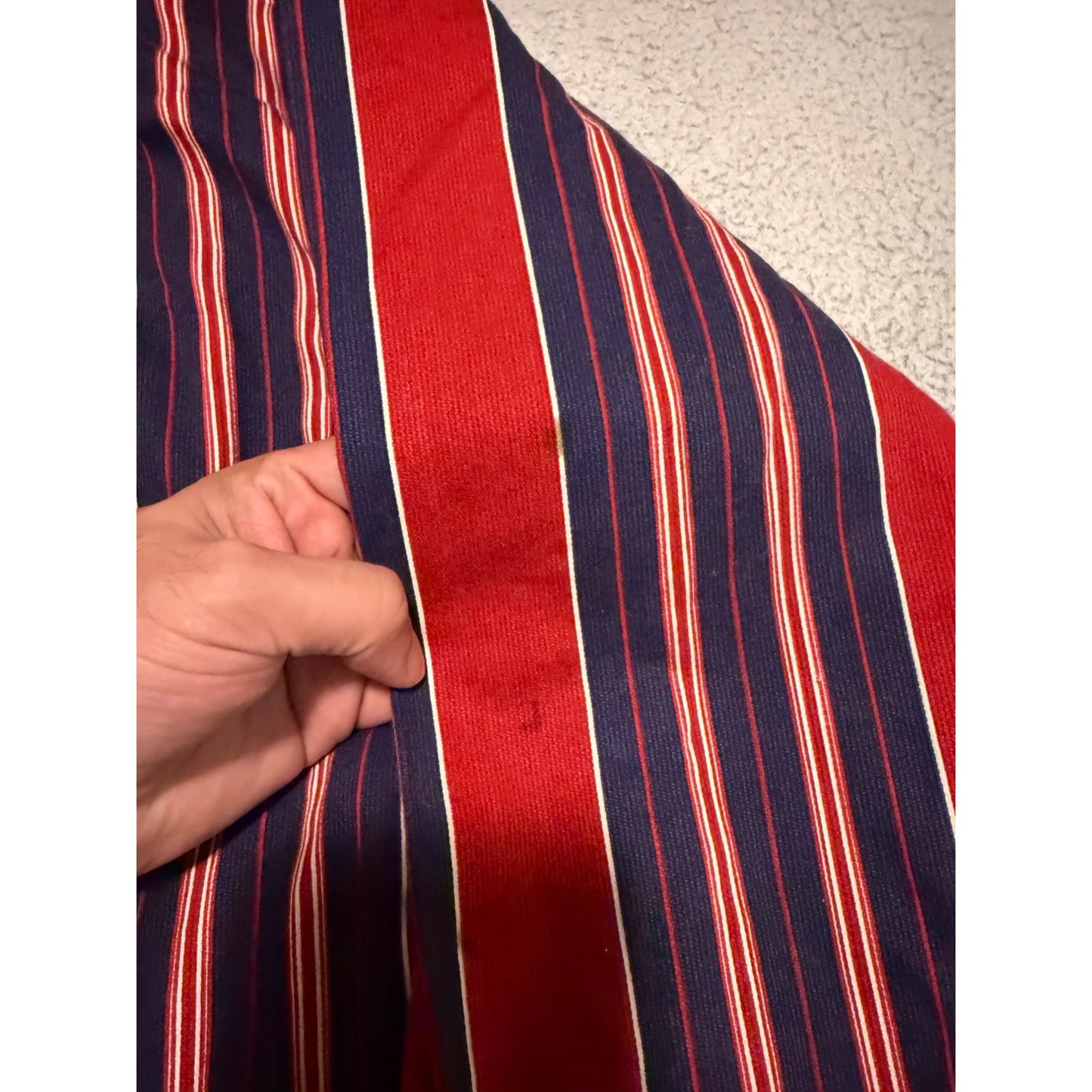 Vintage 90s Tommy Hilfiger Mens Striped Red Blue Long Sleeve Button Down Shirt L