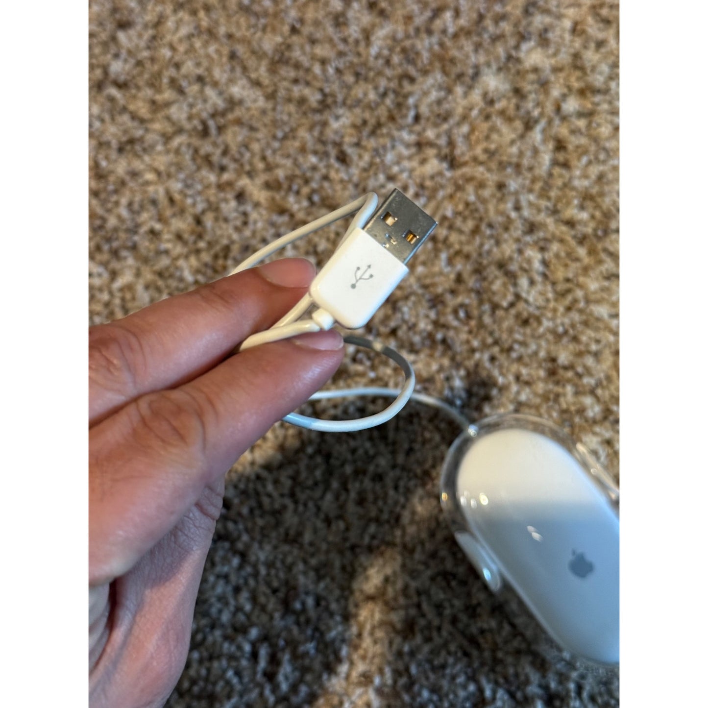 Vintage Apple Pro Mouse M5769 USB Wired Optical Clear White Mac Computer Mouse