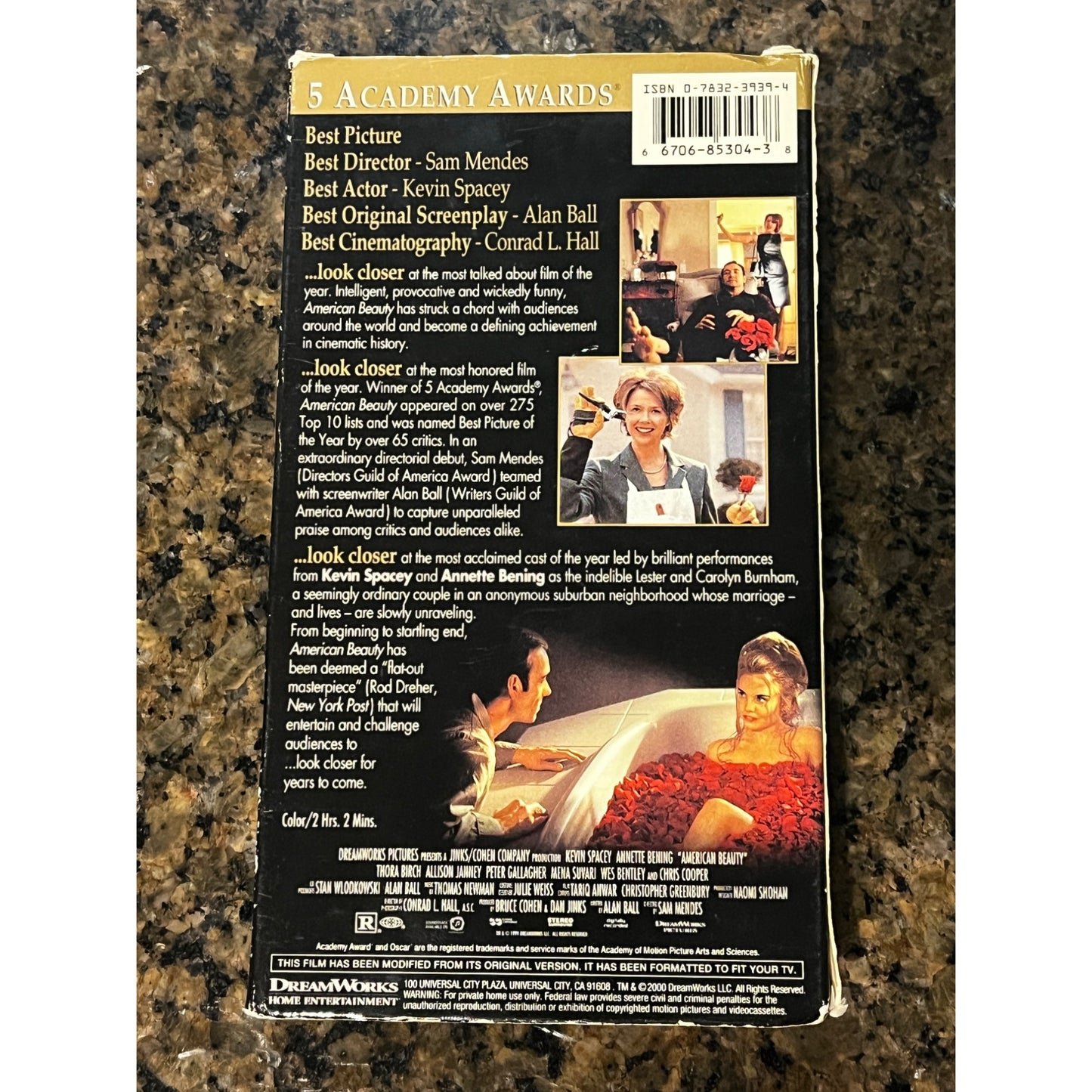 American Beauty VHS Tape 90's Y2K Kevin Spacey Movie Vintage