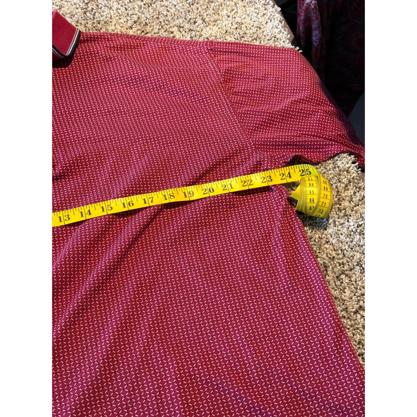 Dockers Golf Red Diamond Pattern Polo Shirt Men's L 100% Mercerized Cotton