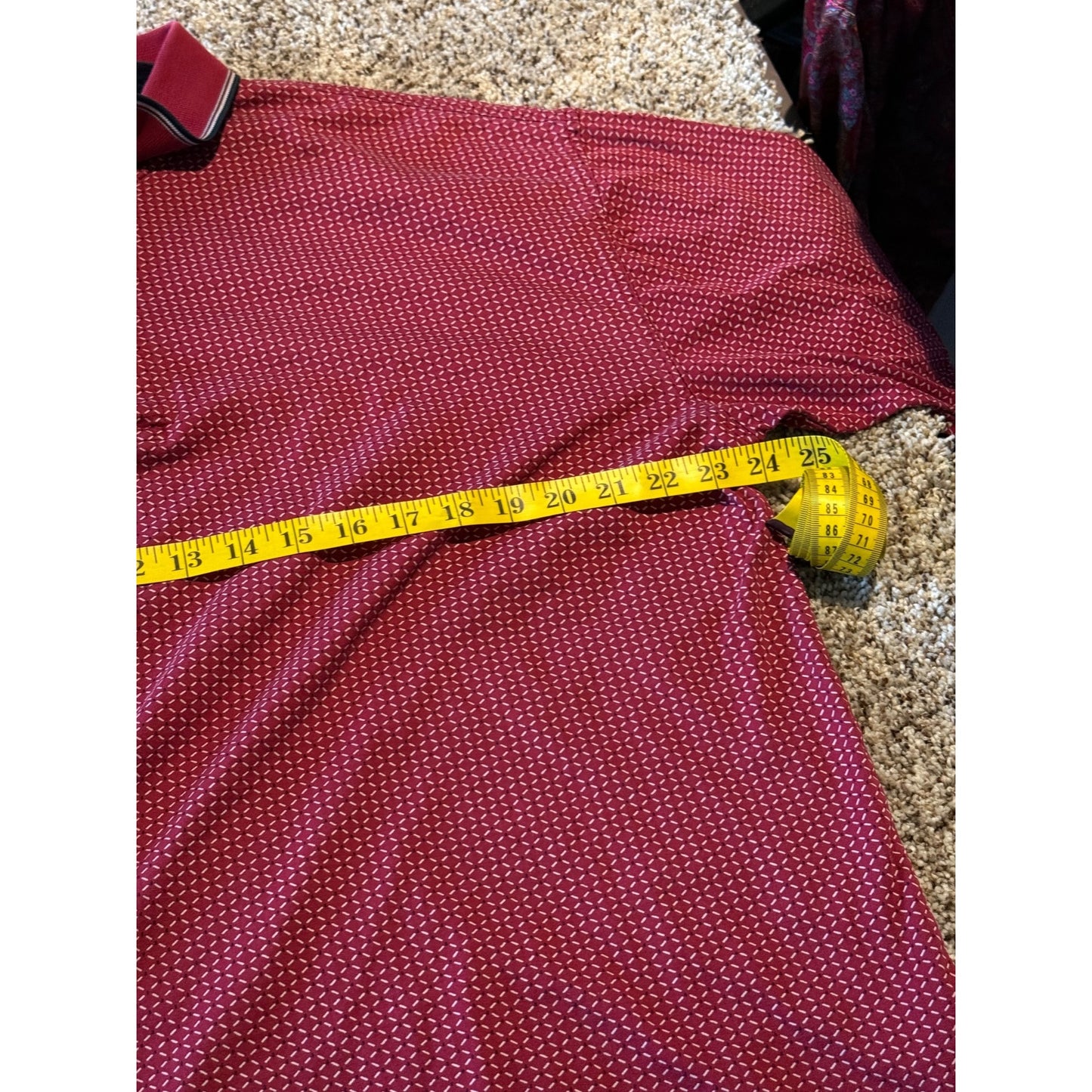Dockers Golf Red Diamond Pattern Polo Shirt Men's L 100% Mercerized Cotton
