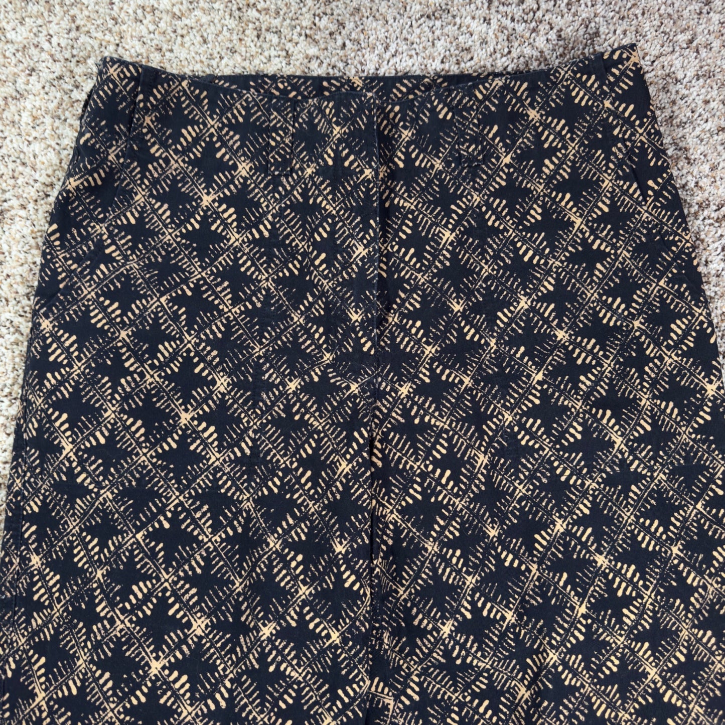 Lauren Ralph Lauren Women’s 8 Black Beige Tribal Print Crop Pants