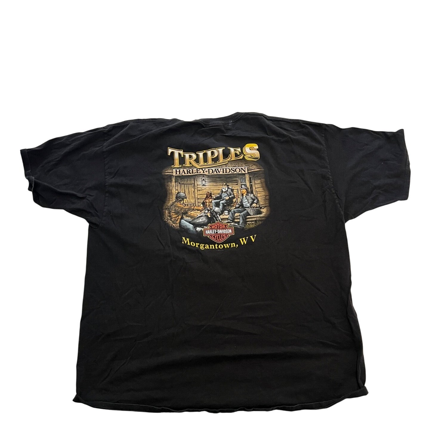 Harley Davidson Motorcycle 2015 West Virgina Black Short Sleeve T-shirt Size 4XL