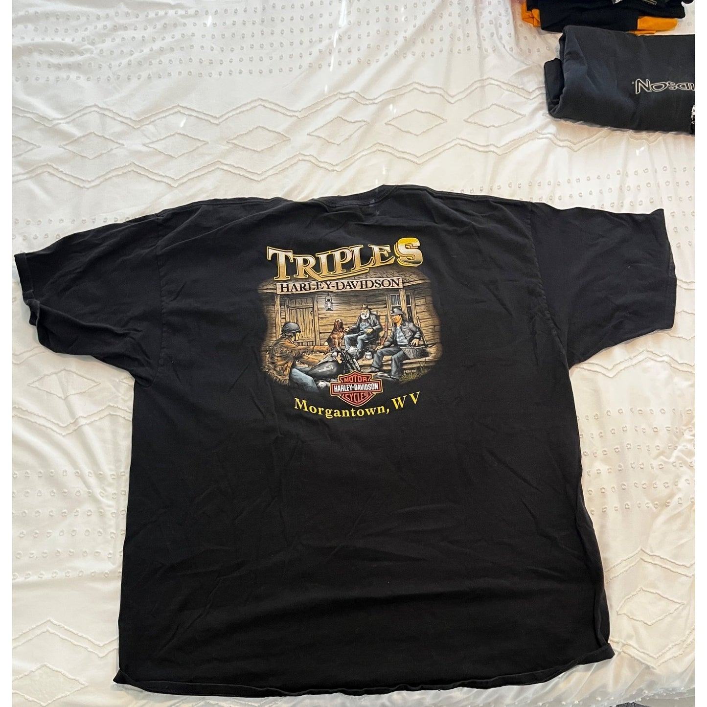 Harley Davidson Motorcycle 2015 West Virgina Black Short Sleeve T-shirt Size 4XL