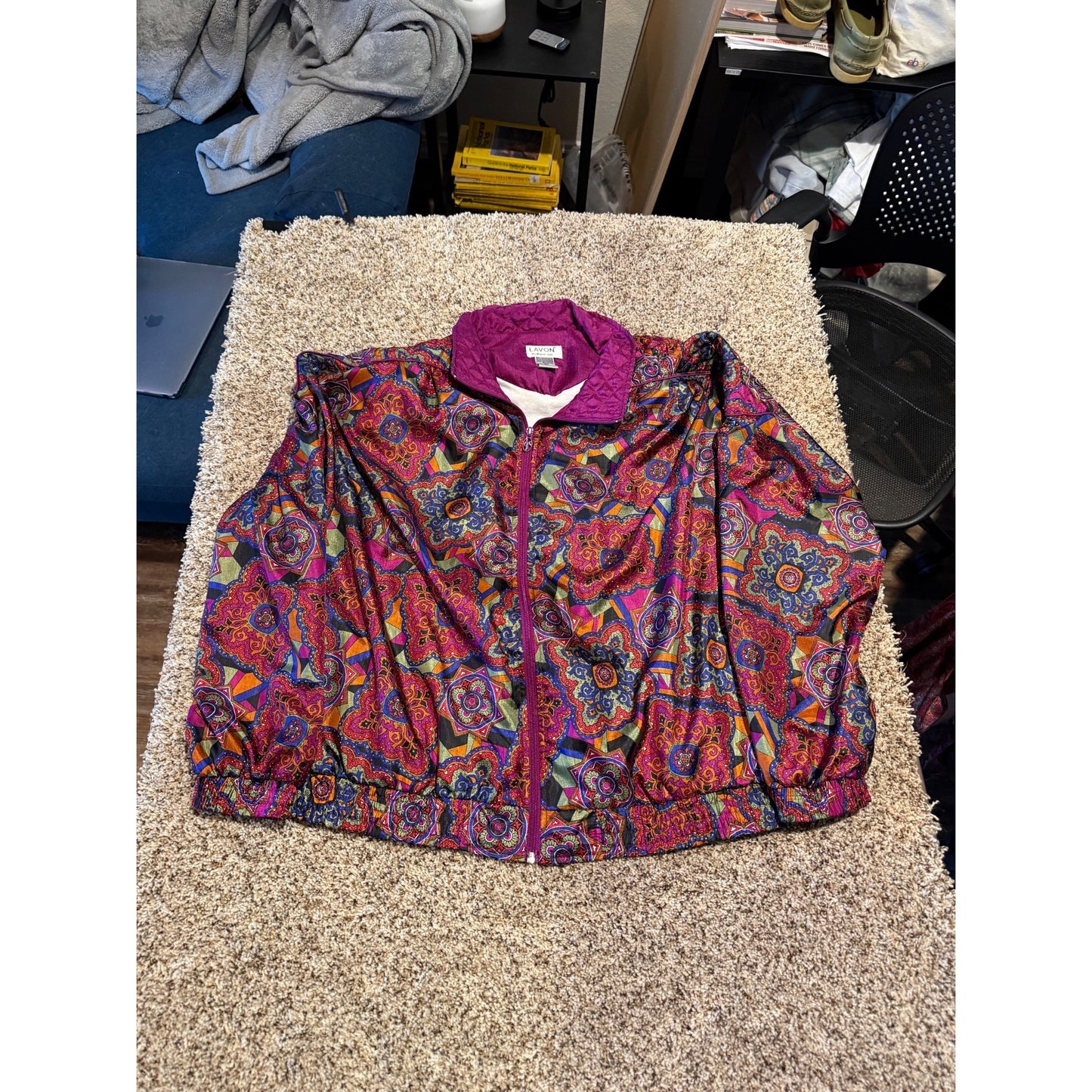 Vintage Lavon Tracksuit Women's XL Paisley Windbreaker Jacket Nylon 80s 90s Set