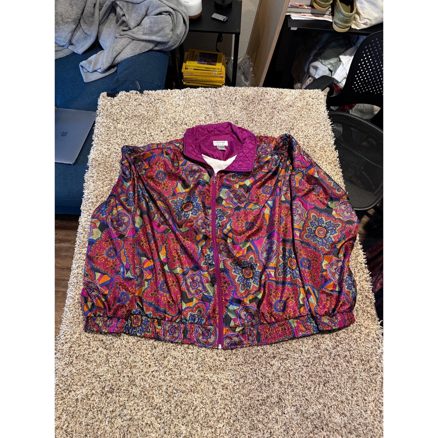 Vintage Lavon Tracksuit Women's XL Paisley Windbreaker Jacket Nylon 80s 90s Set