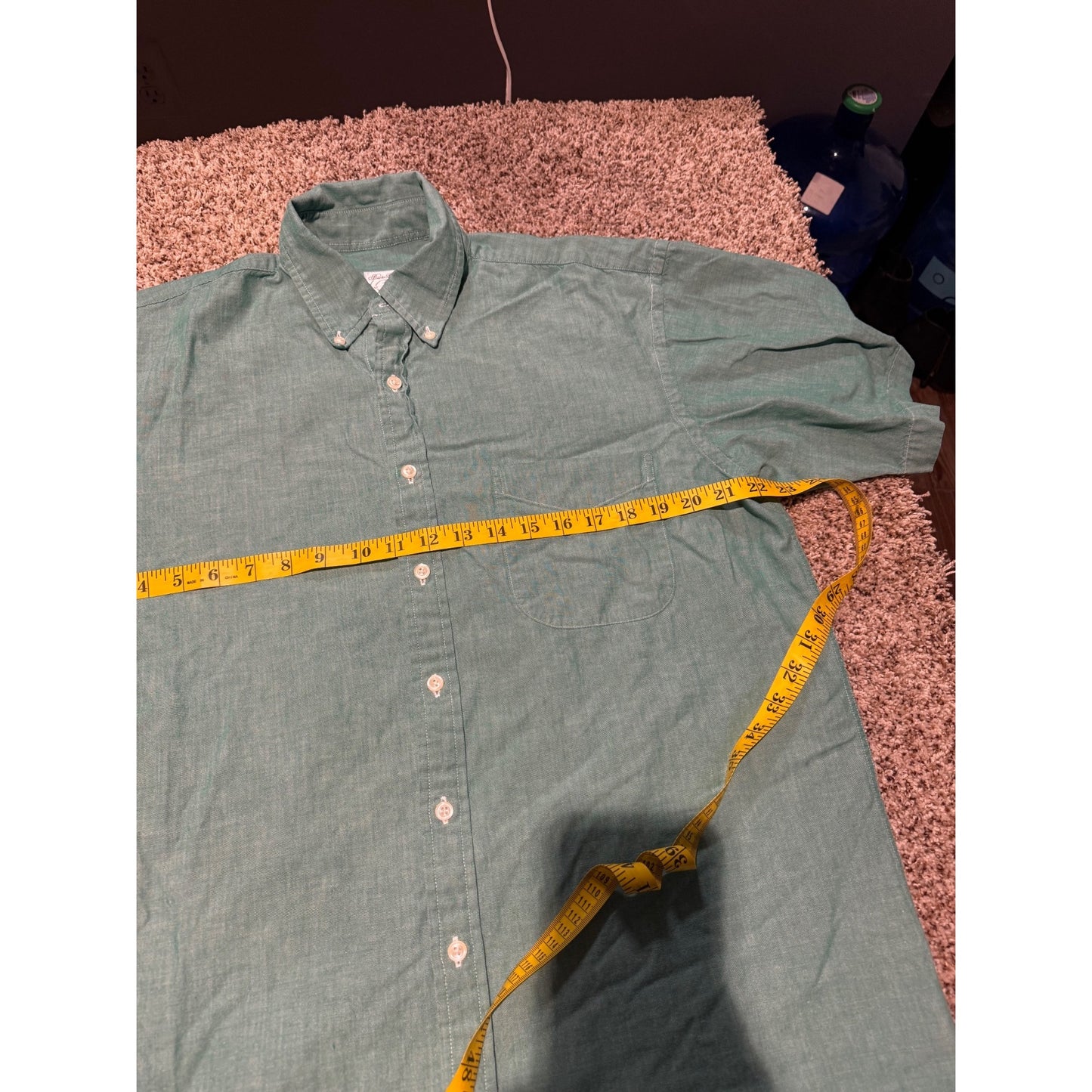 Brooks Brothers Green Button Down Shirt Men’s M Short Sleeve All Cotton Casual