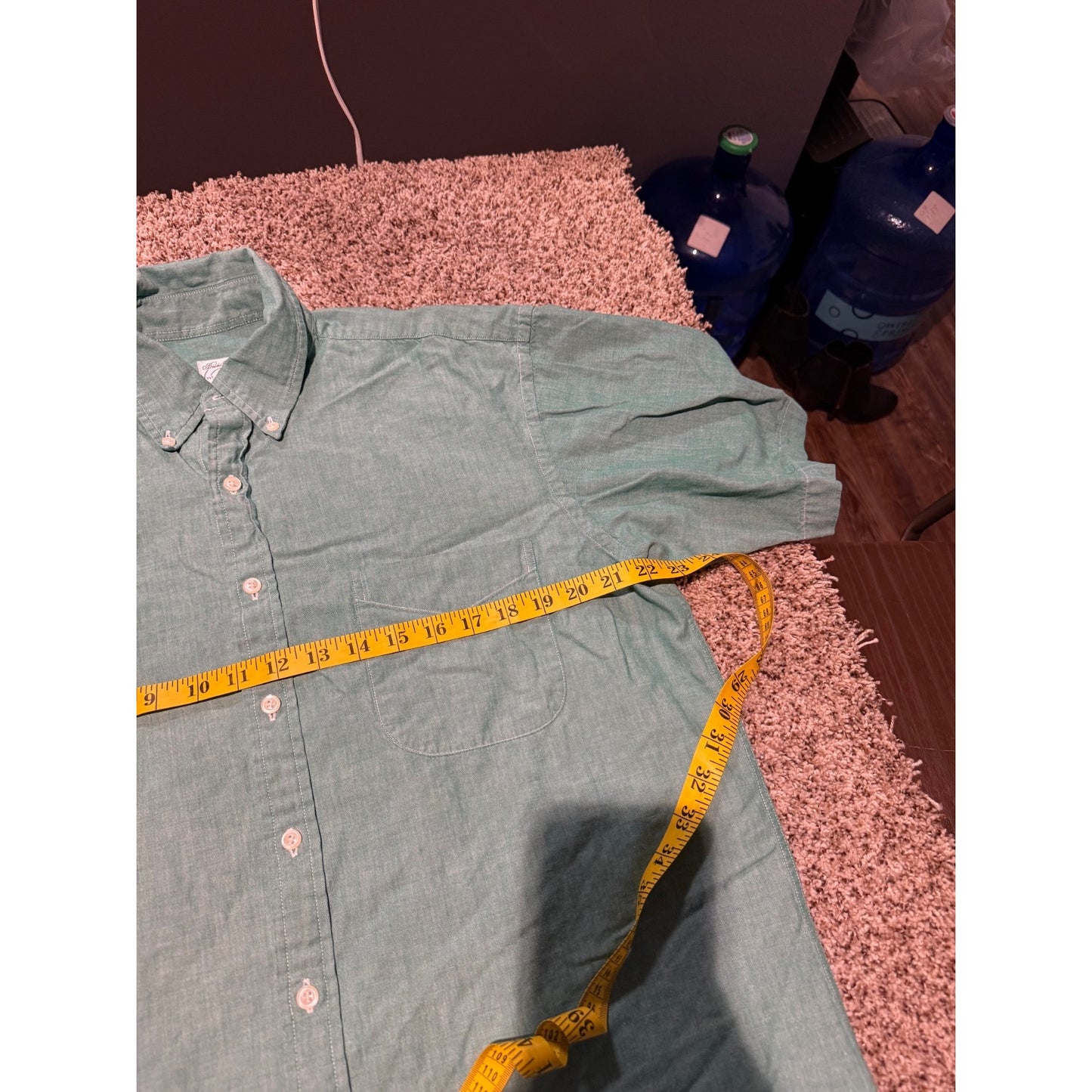 Brooks Brothers Green Button Down Shirt Men’s M Short Sleeve All Cotton Casual