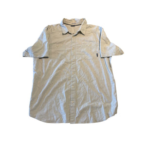 Columbia Sportswear Short Sleeve Button-Down Shirt Men's XL Tan Flecked