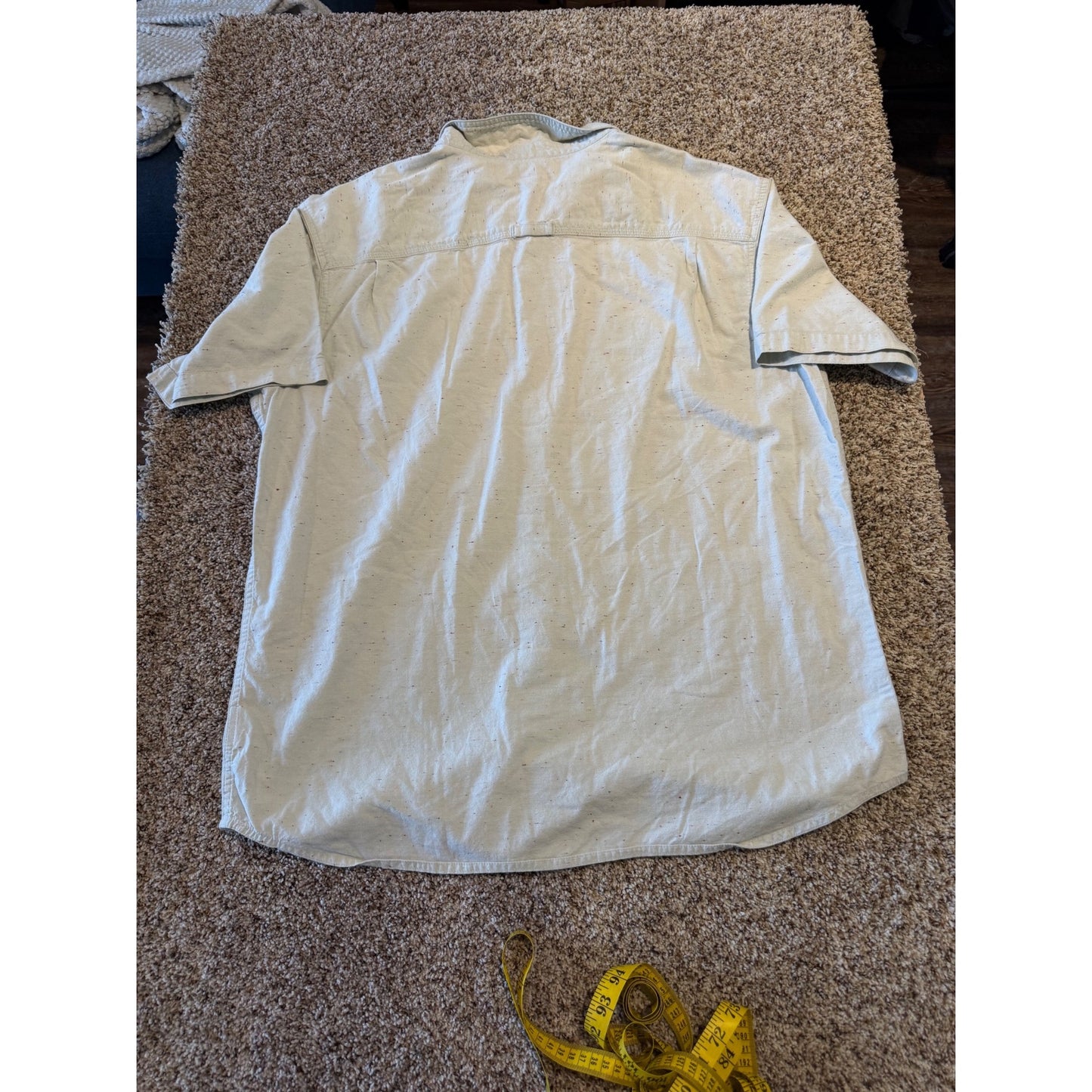 Columbia Sportswear Short Sleeve Button-Down Shirt Men's XL Tan Flecked