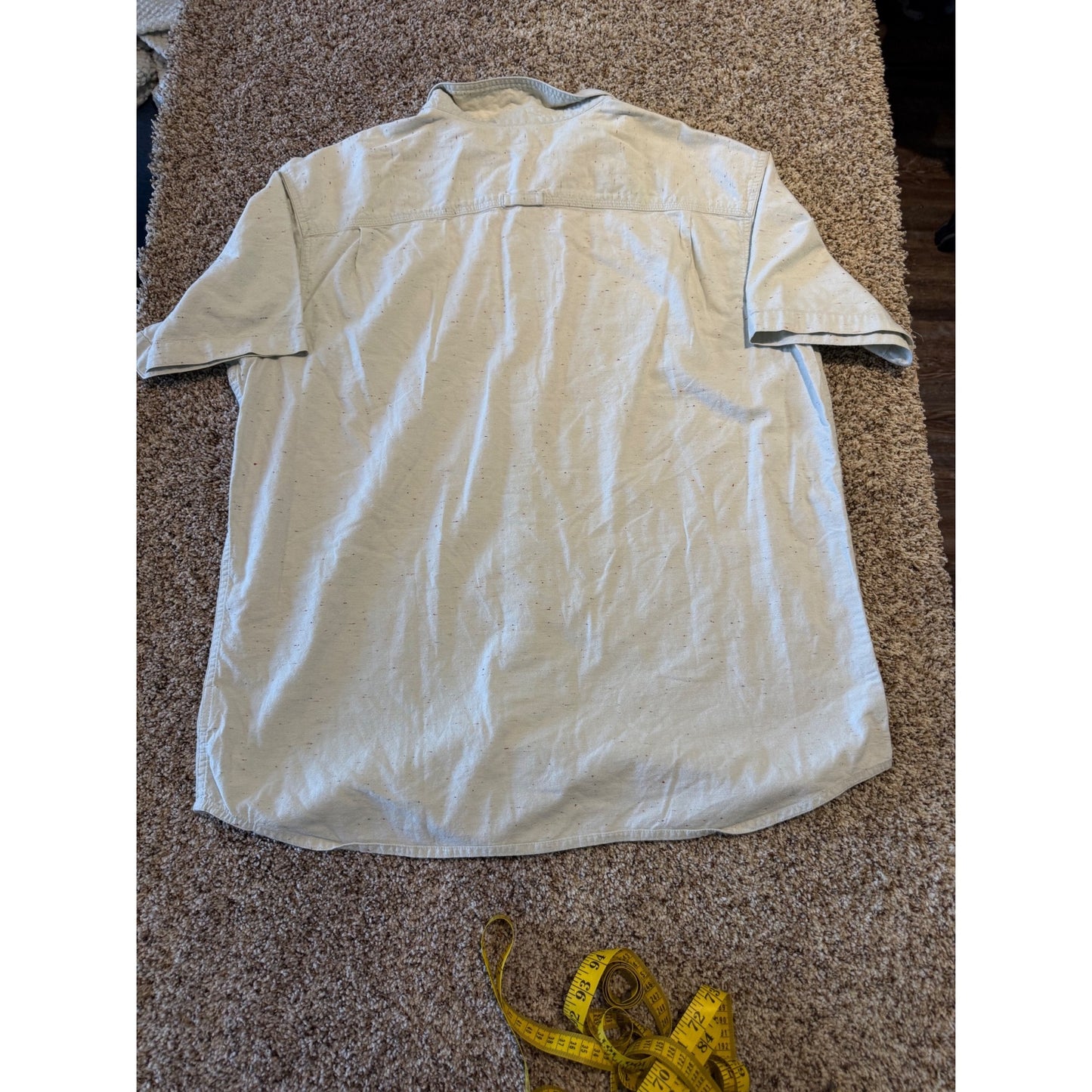 Columbia Sportswear Short Sleeve Button-Down Shirt Men's XL Tan Flecked