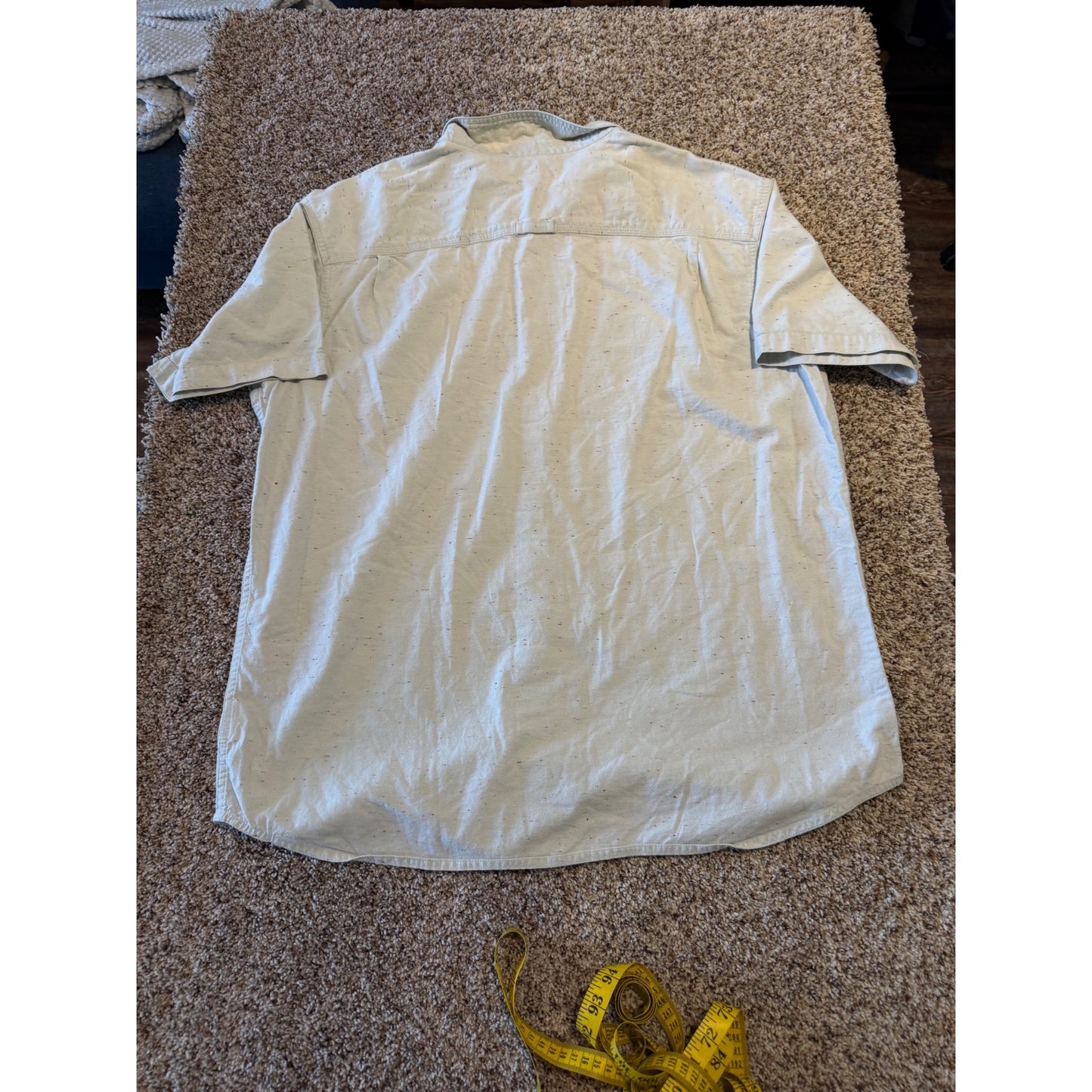 Columbia Sportswear Short Sleeve Button-Down Shirt Men's XL Tan Flecked