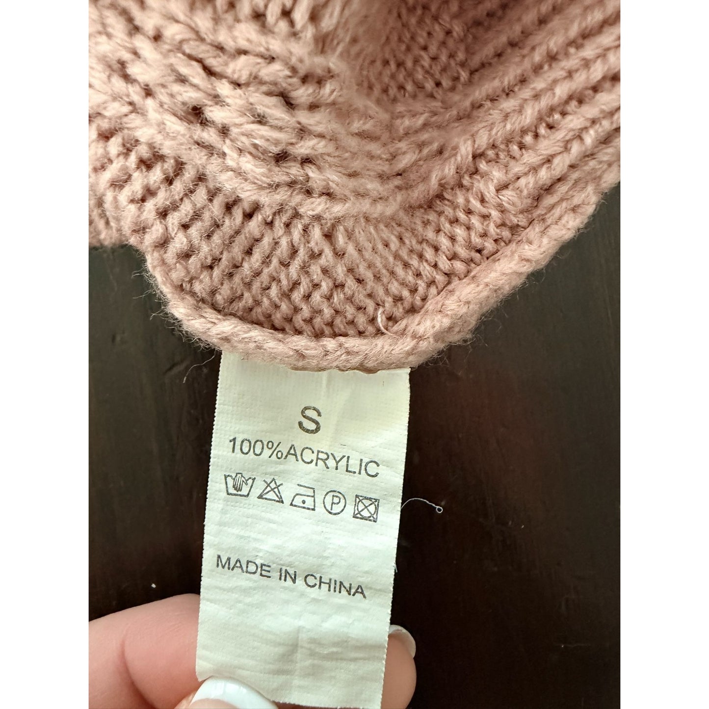 Women's Cable Knit Sweater Vest Size S Cream Beige V Neck Preppy Academia