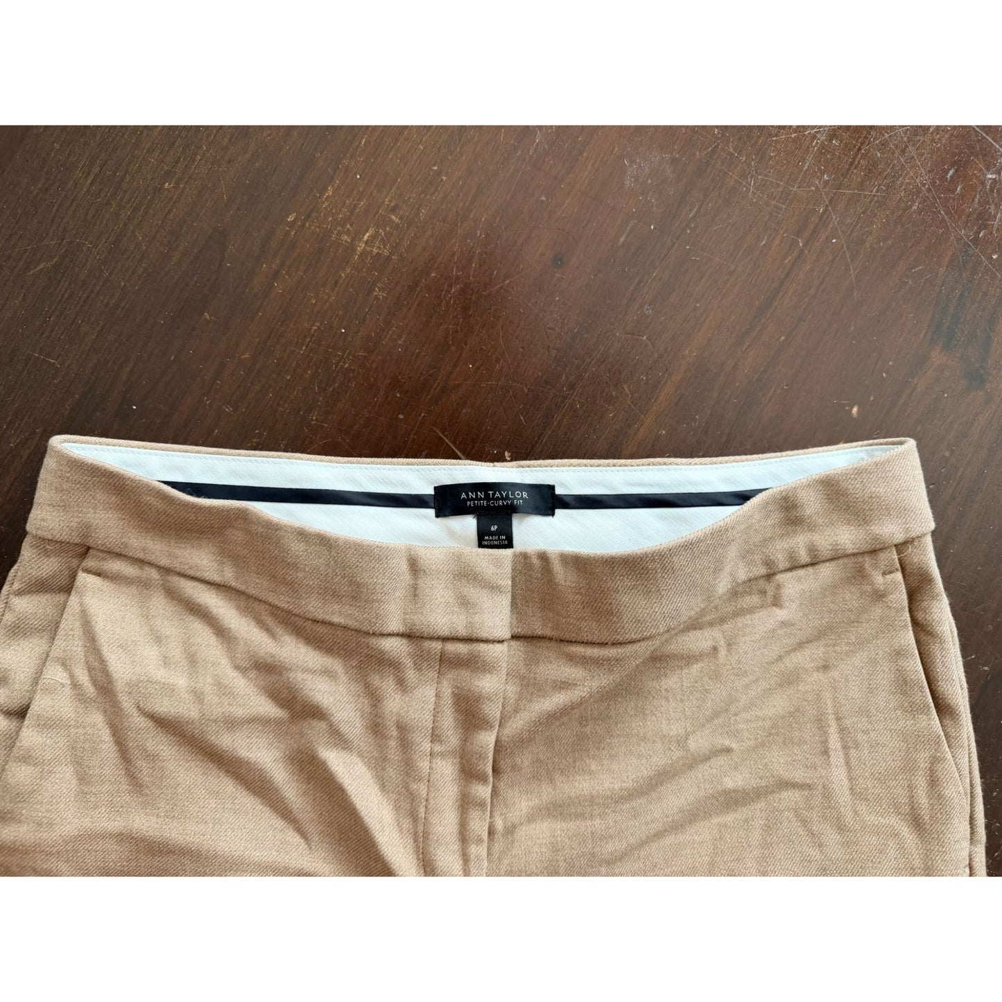 Ann Taylor Women's Ankle Pants 6P Petite Curvy Fit Camel Tan Trousers