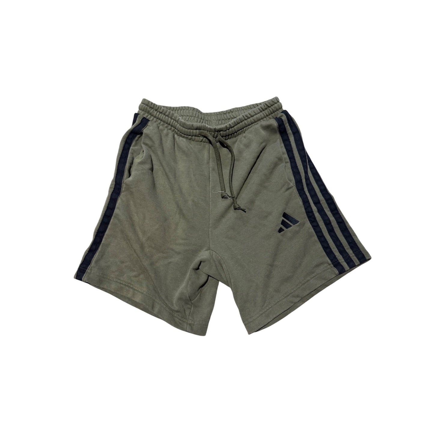 Adidas Essentials 3-Stripes French Terry Shorts Men's S Olive Green Athletic