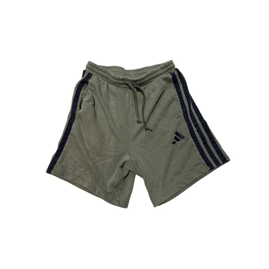 Adidas Essentials 3-Stripes French Terry Shorts Men's S Olive Green Athletic