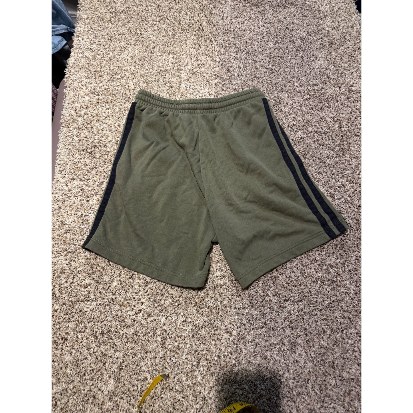 Adidas Essentials 3-Stripes French Terry Shorts Men's S Olive Green Athletic