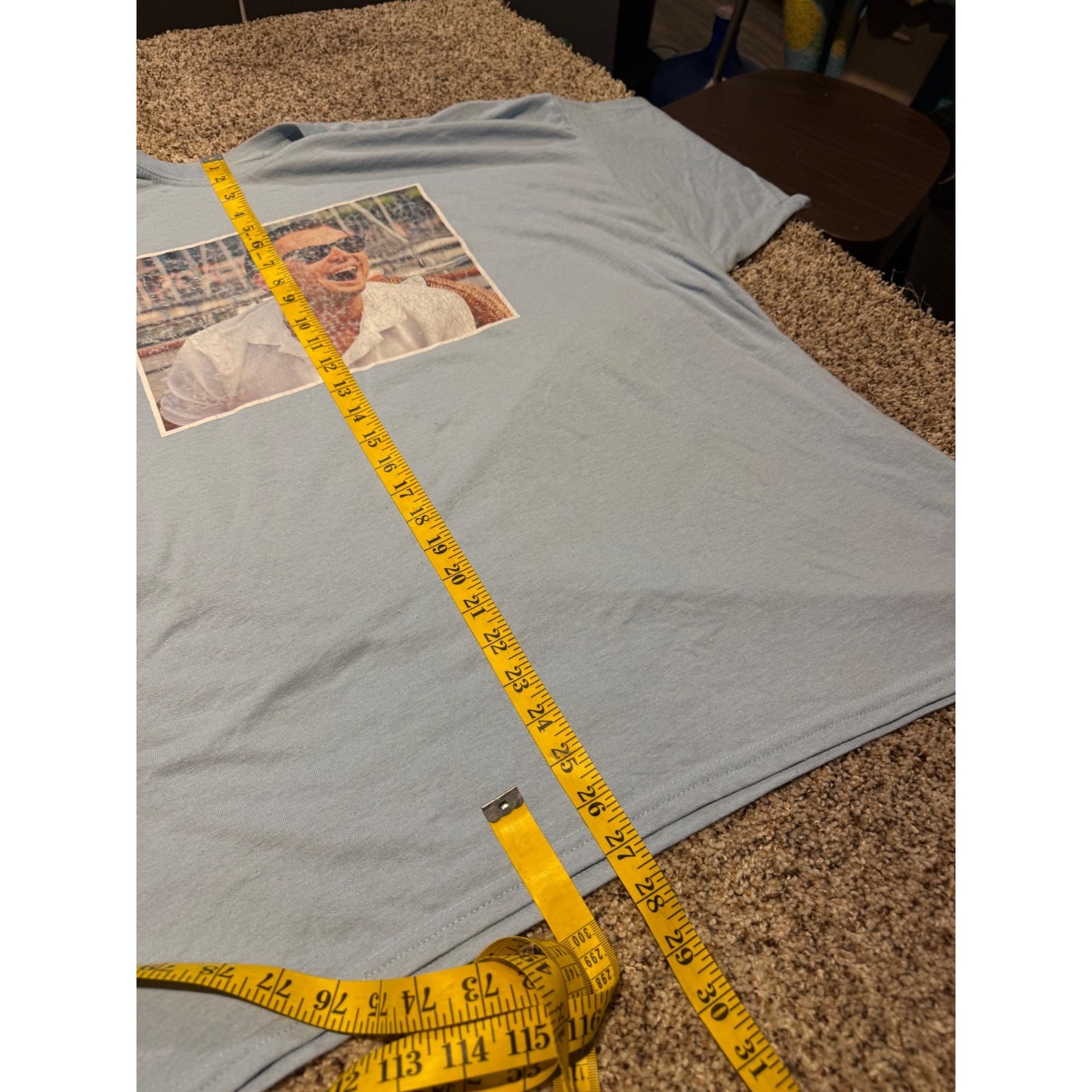Gildan Leonardo DiCaprio Wolf of Wall Street Meme Graphic T-Shirt Men's 2XL Blue