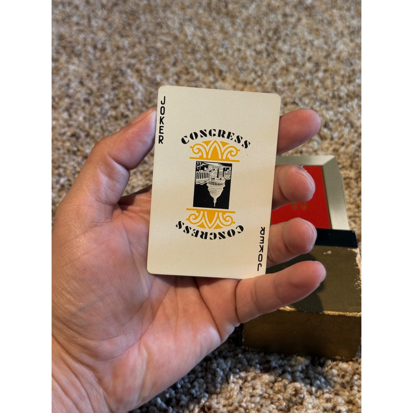 Vintage Congress Playing Cards Storage Case Empty Card Box Collectible Antique