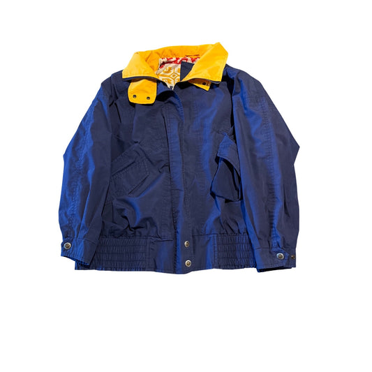 Vintage London Fog Winning Edge Jacket Women's L Reg Insulated Navy Yellow 90s