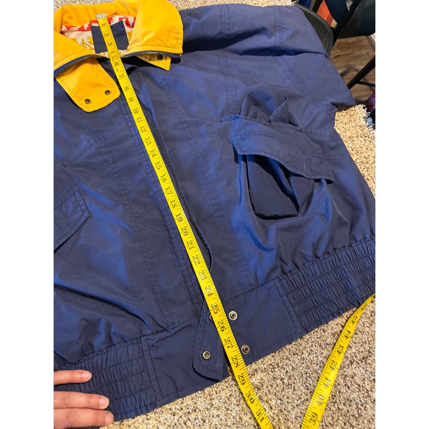 Vintage London Fog Winning Edge Jacket Women's L Reg Insulated Navy Yellow 90s