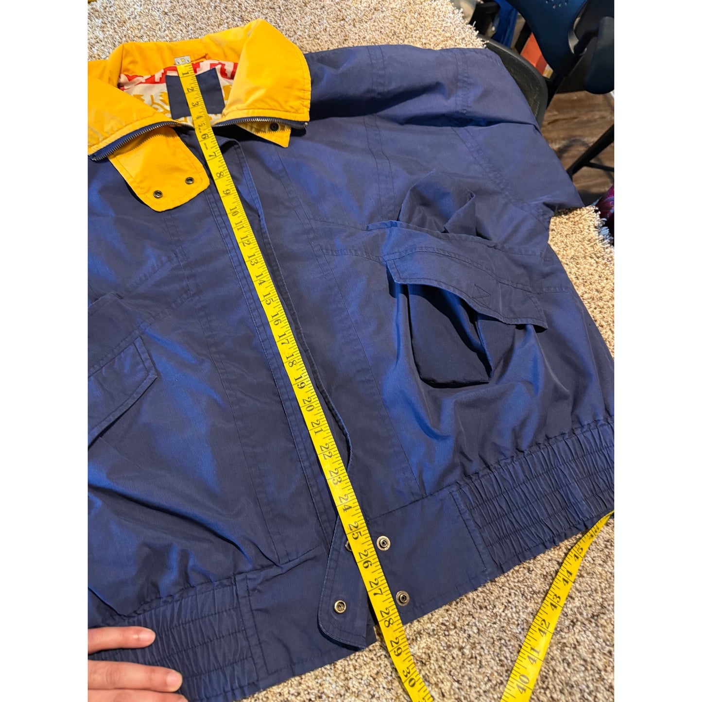Vintage London Fog Winning Edge Jacket Women's L Reg Insulated Navy Yellow 90s
