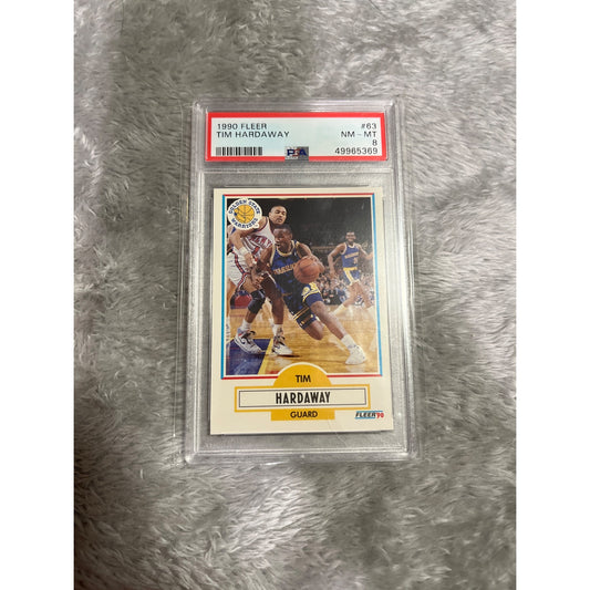 Fleer 1990 Tim Hardaway Golden State Warriors PSA 8