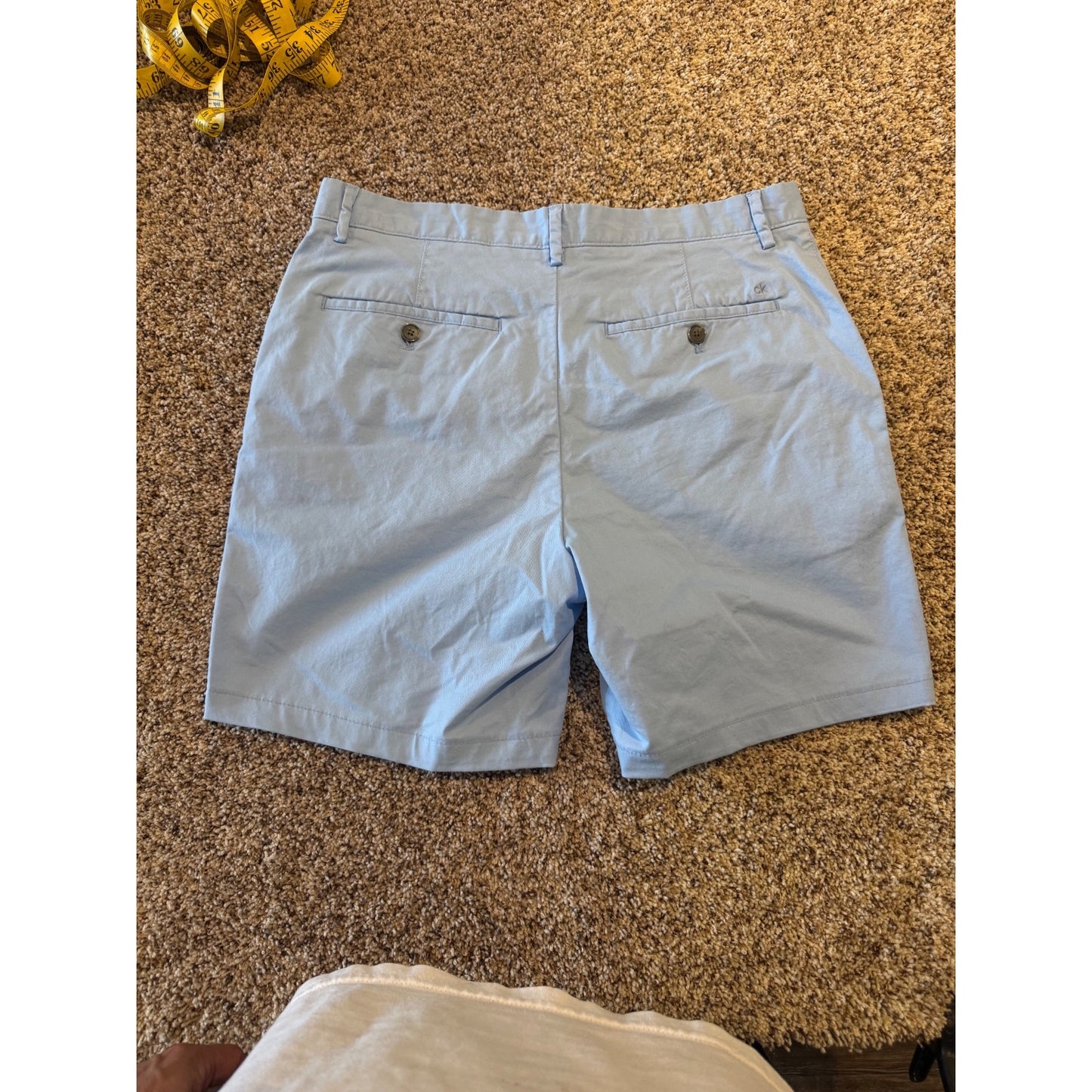Calvin Klein Men's Shorts Size 31 Light Blue Cotton Chino Flat Front