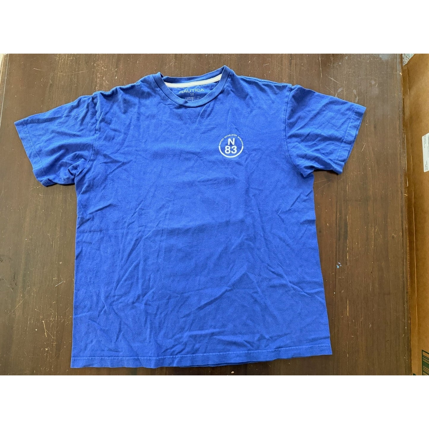 Nautica T-Shirt Men's M Navy Blue Sailing Photo Graphic Est 1983 Nautical