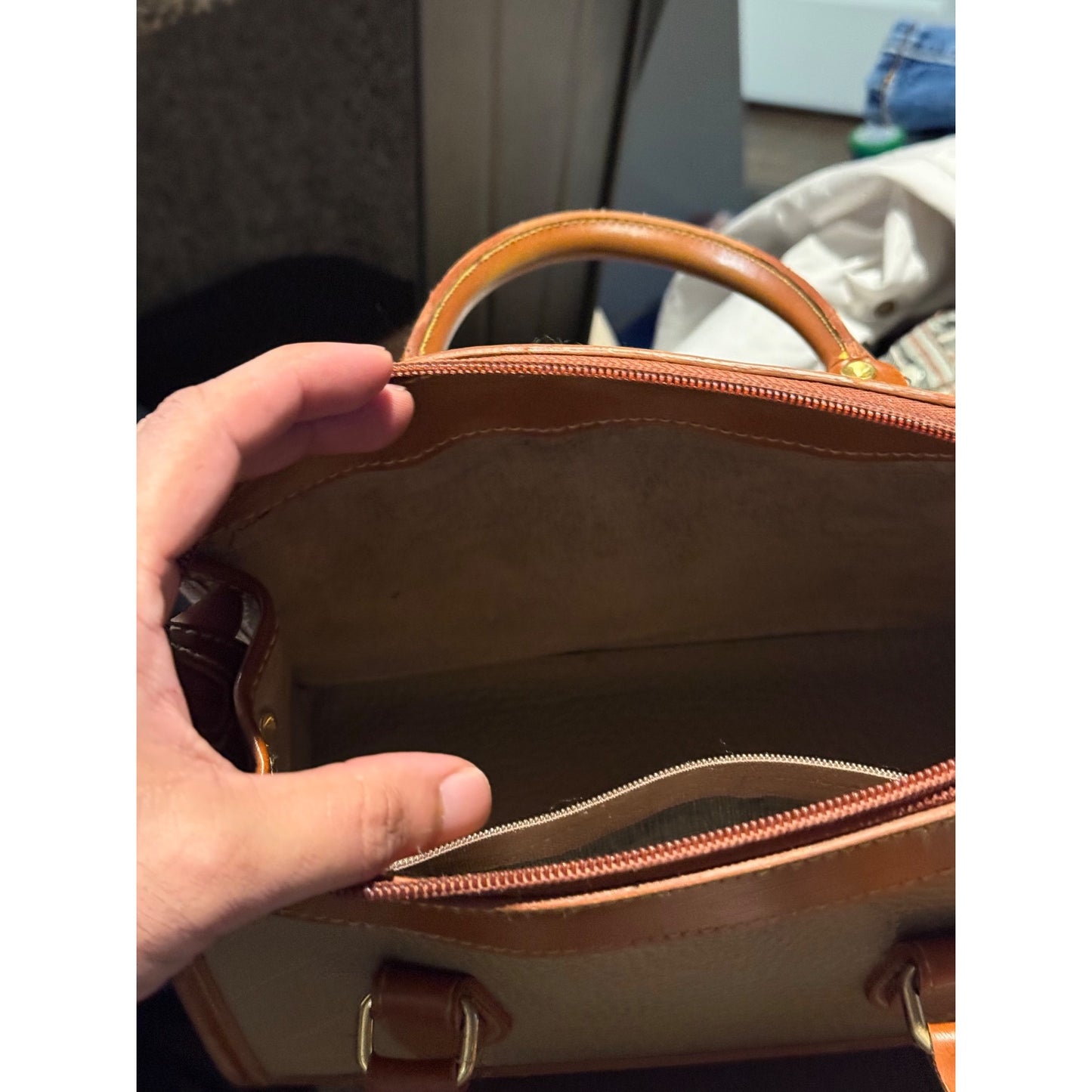 Vintage 90s Dooney & Bourke All Weather Leather Satchel + Wallet Set