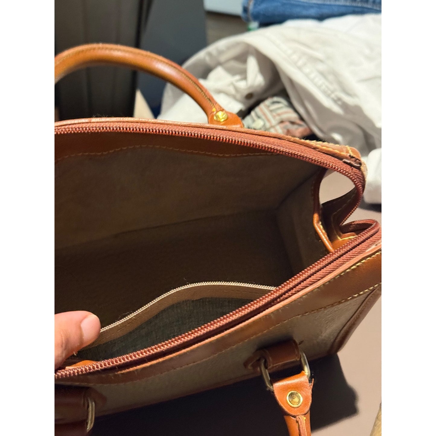Vintage 90s Dooney & Bourke All Weather Leather Satchel + Wallet Set