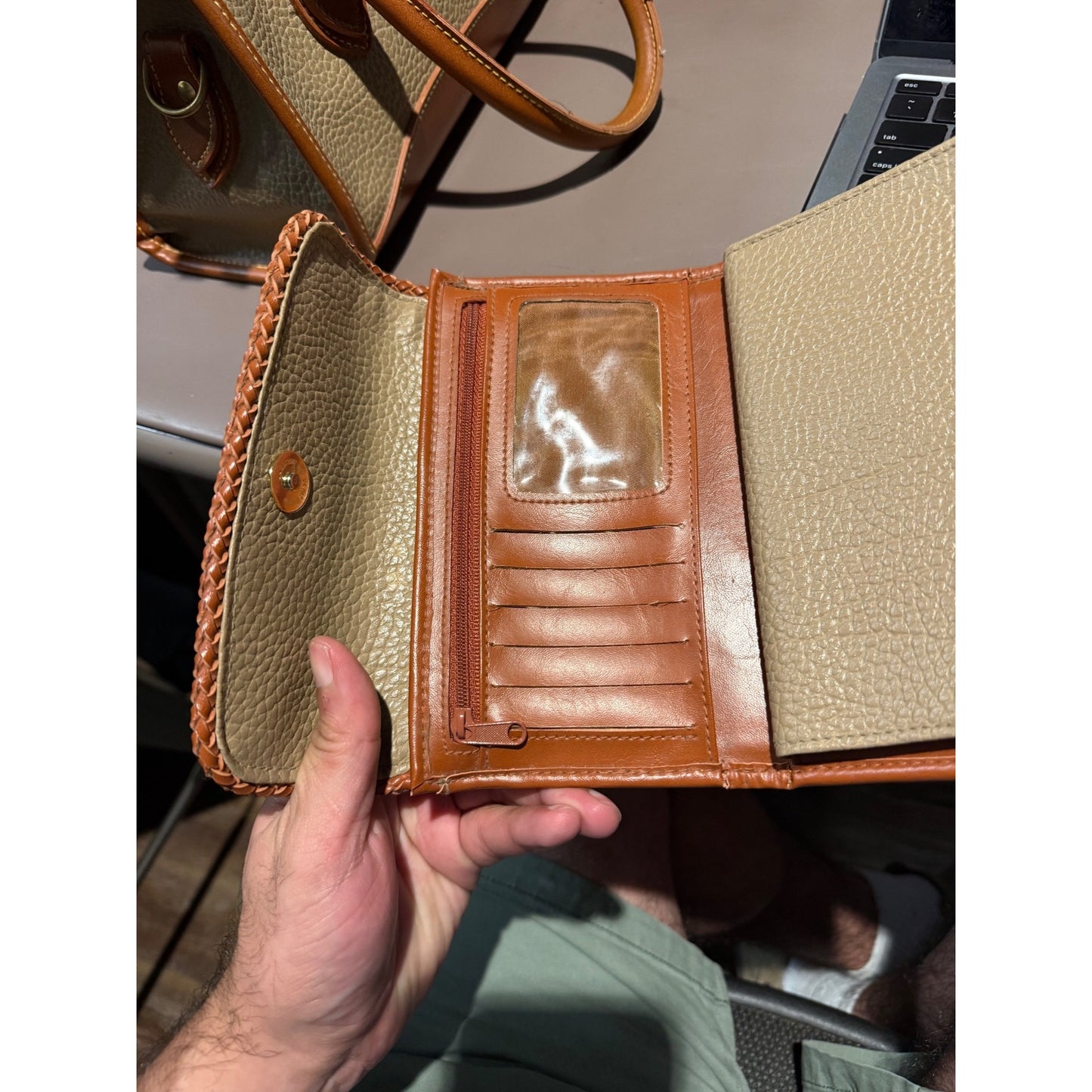 Vintage 90s Dooney & Bourke All Weather Leather Satchel + Wallet Set