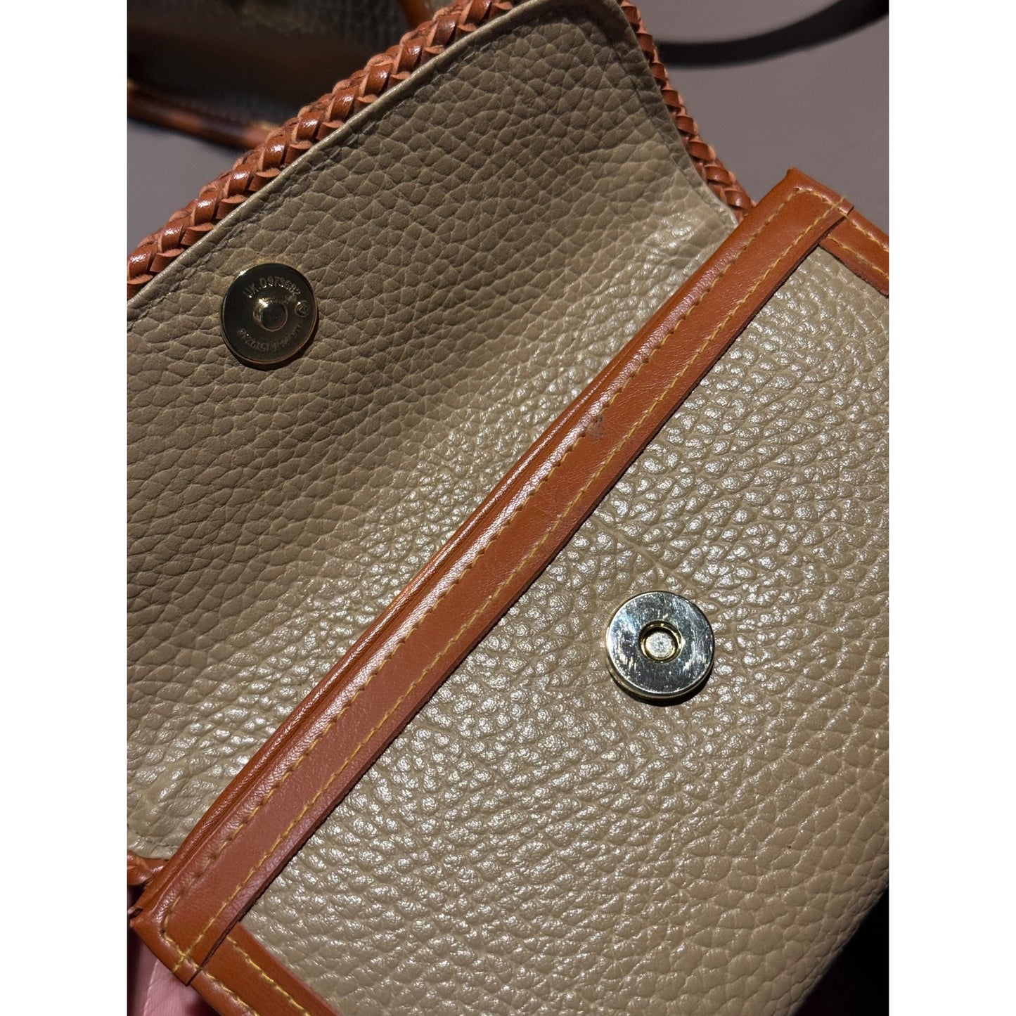 Vintage 90s Dooney & Bourke All Weather Leather Satchel + Wallet Set
