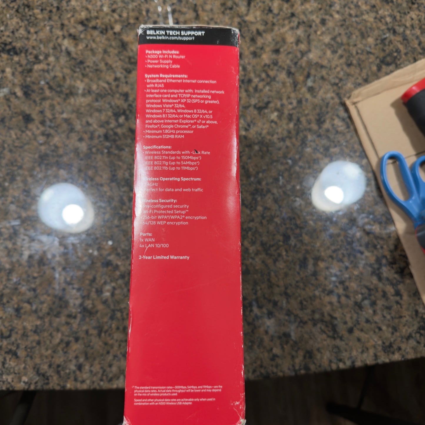 Belkin N300 Wi-Fi N Router F9K1007 Red Black Wireless Router