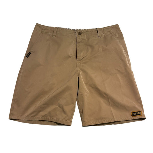 Rusty Casual Weekend Streetwear Skater Cotton Blend Chino Short Tan Mens Size 36
