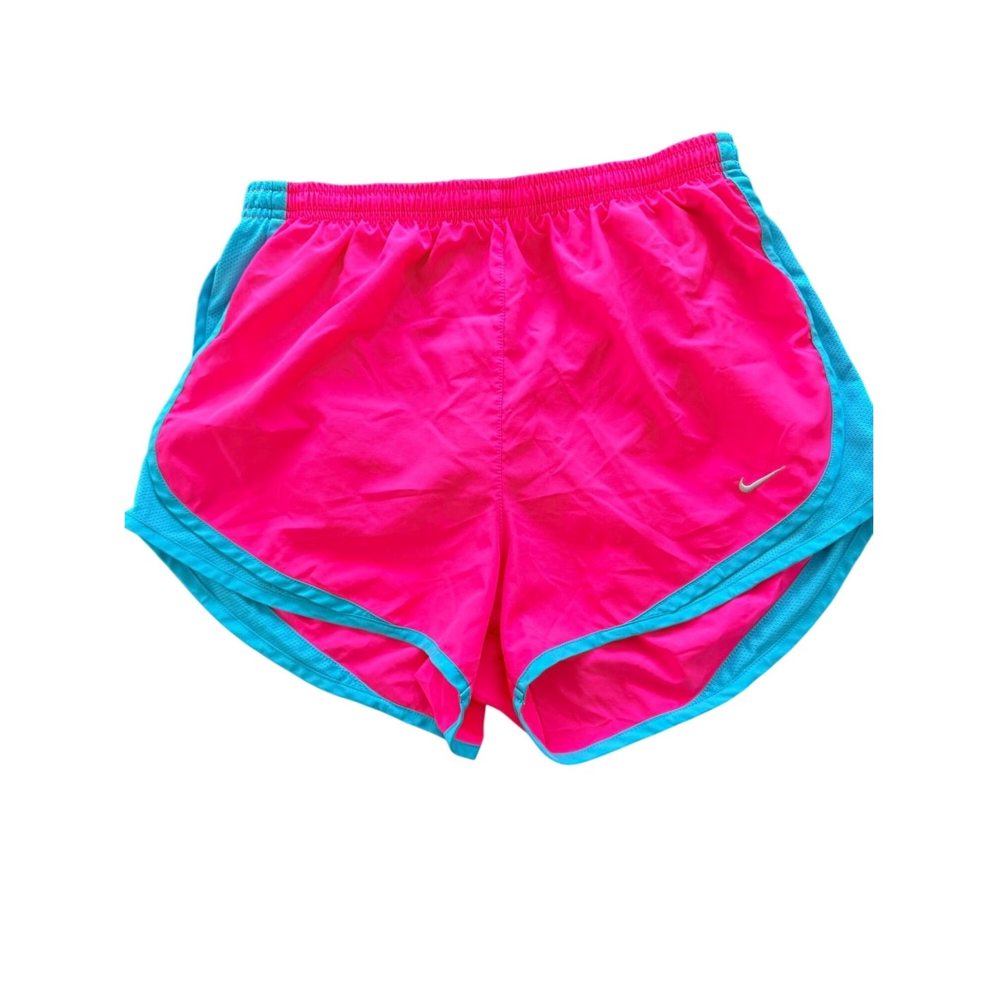 Nike Dri-FIT Tempo Running Shorts Women's M Hot Pink Blue Mesh Lined Athletic