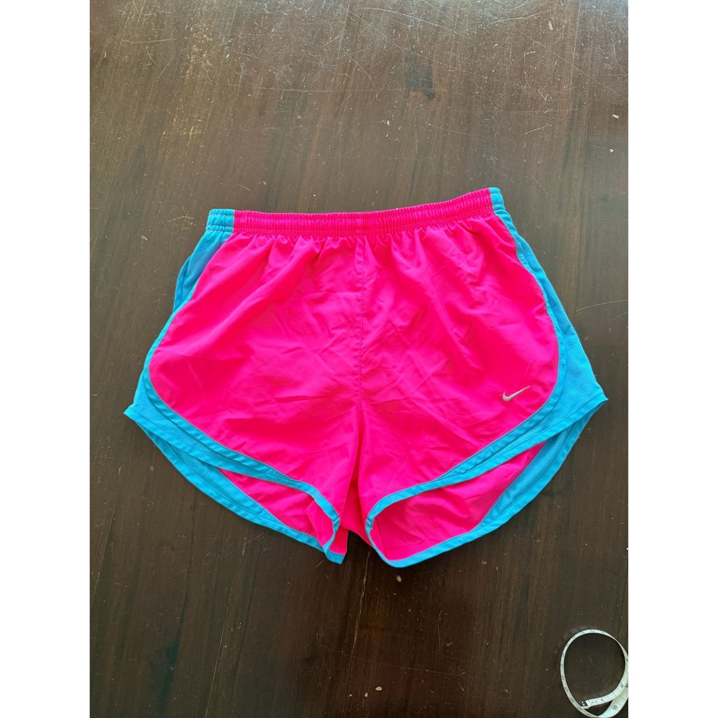 Nike Dri-FIT Tempo Running Shorts Women's M Hot Pink Blue Mesh Lined Athletic