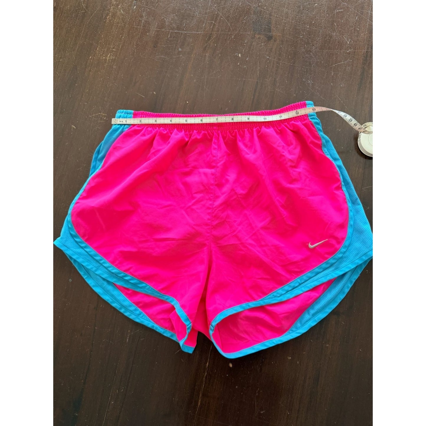 Nike Dri-FIT Tempo Running Shorts Women's M Hot Pink Blue Mesh Lined Athletic