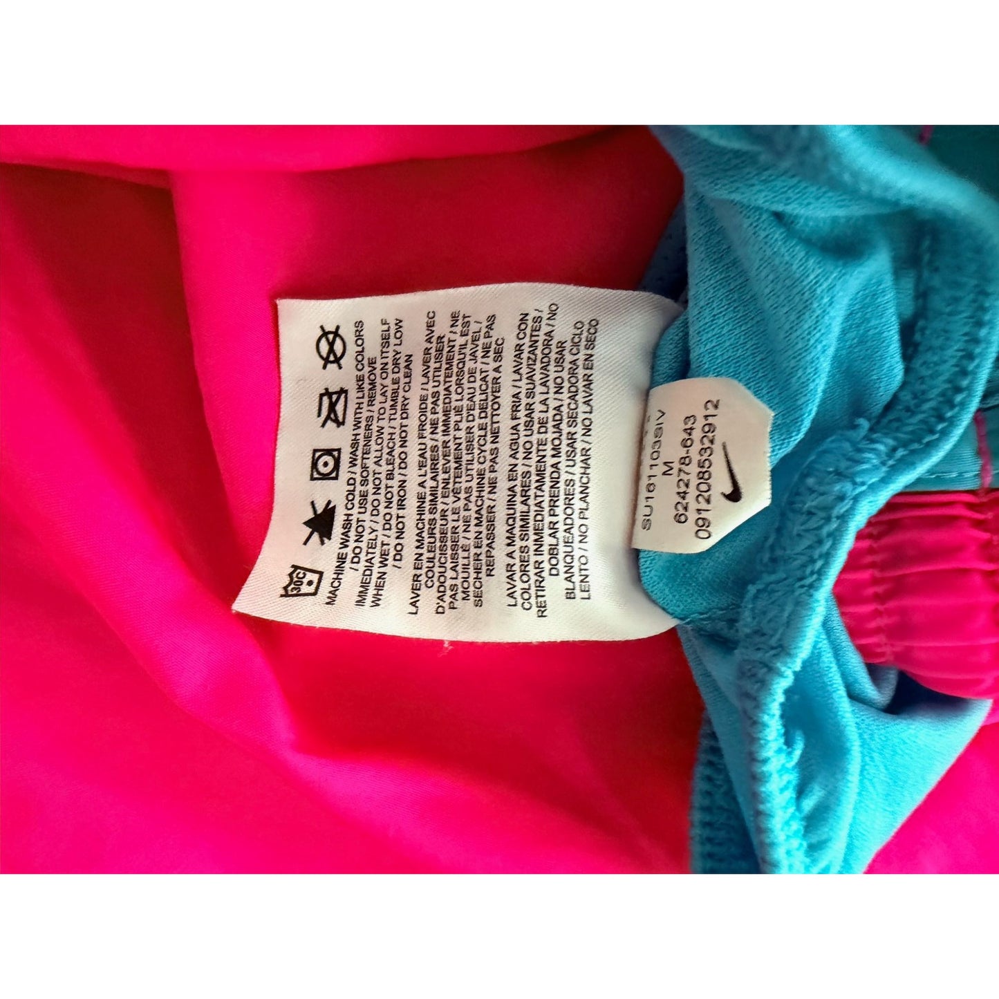 Nike Dri-FIT Tempo Running Shorts Women's M Hot Pink Blue Mesh Lined Athletic