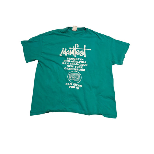 Manifest Mens Green Short Sleeve T-shirt Size 2XG