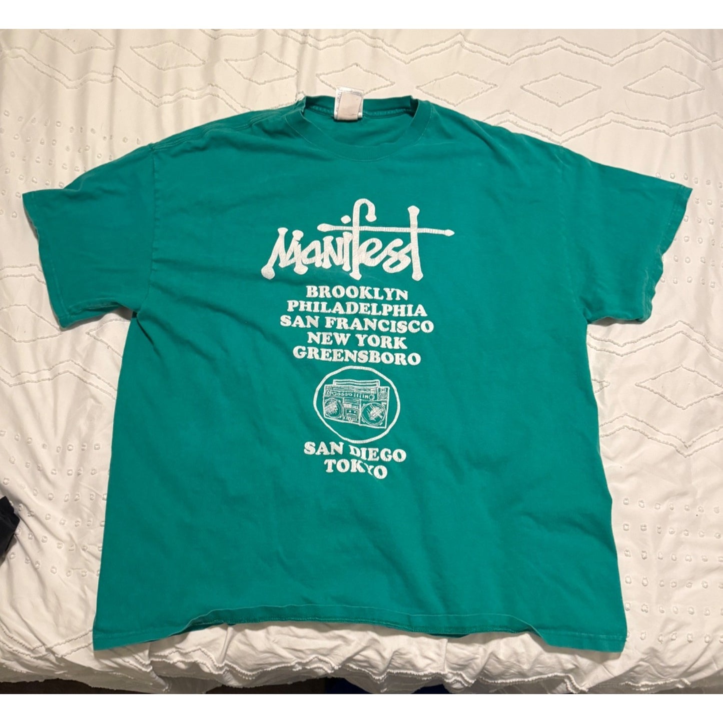 Manifest Mens Green Short Sleeve T-shirt Size 2XG