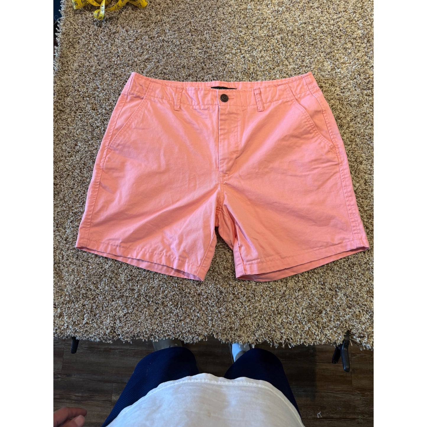 Aeropostale Men's Chino Shorts Size 32 Coral Pink Salmon Flat Front Cotton