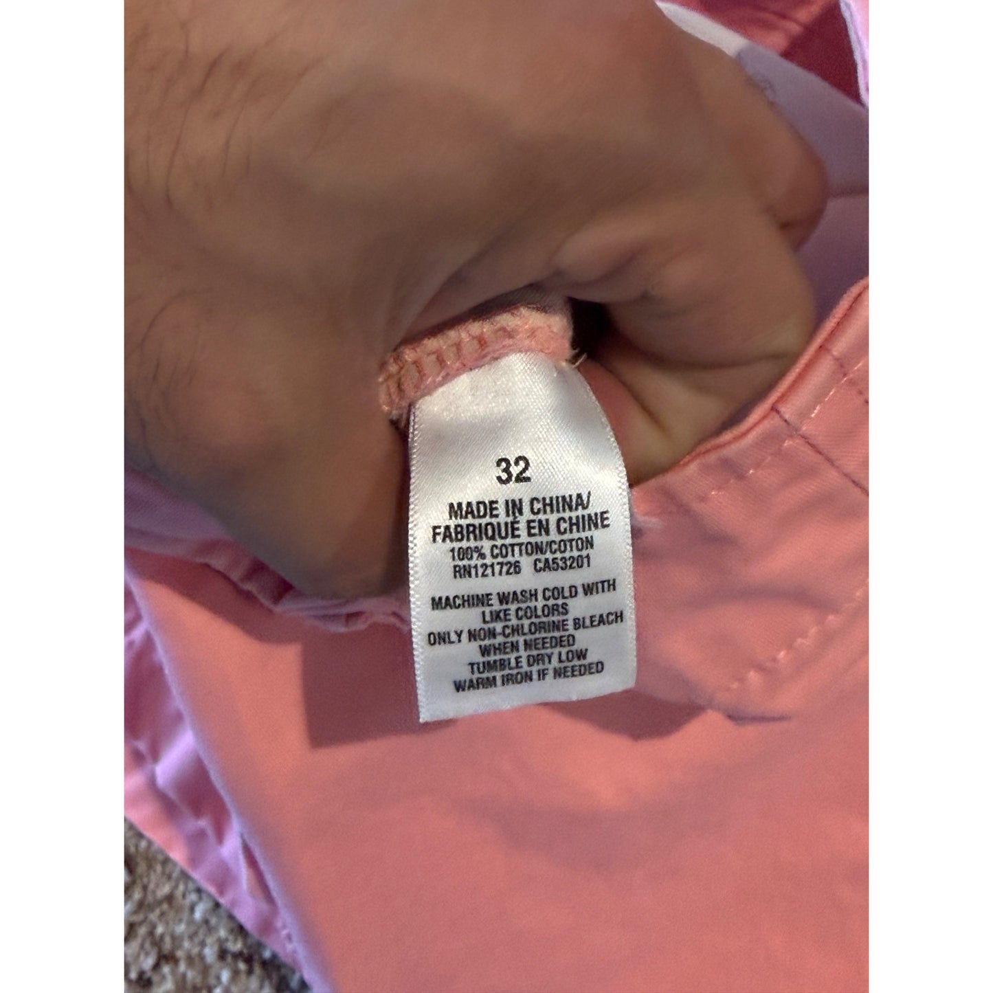 Aeropostale Men's Chino Shorts Size 32 Coral Pink Salmon Flat Front Cotton