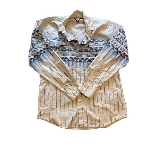 Vintage 80’s Cowboy Turtle Association Western Pattern Button Down Shirt – Size L