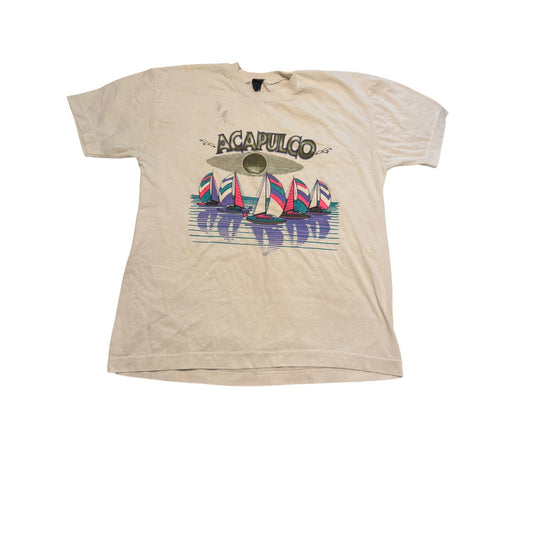 Acapulco Souvenir White Short Sleeve T-shirt Size L