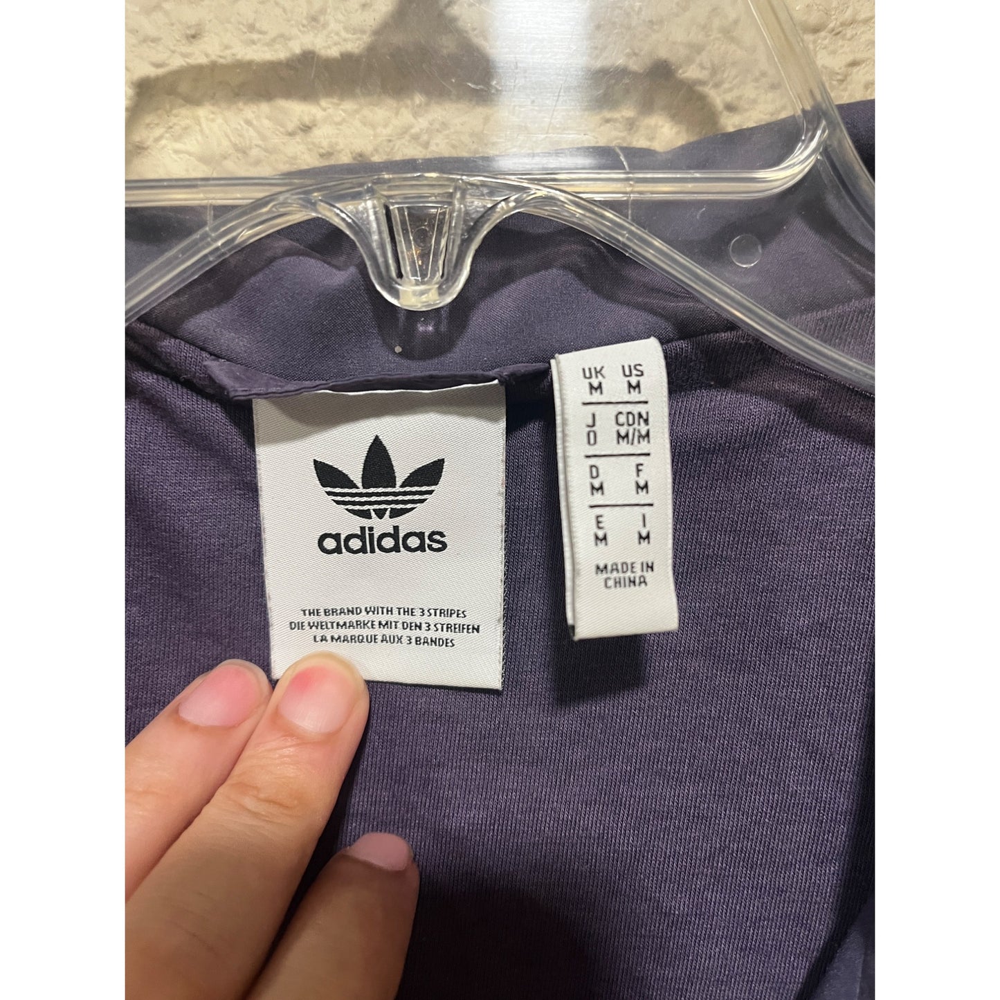 Adidas Originals Men’s Purple Track Jacket Size M Vintage Retro Streetwear